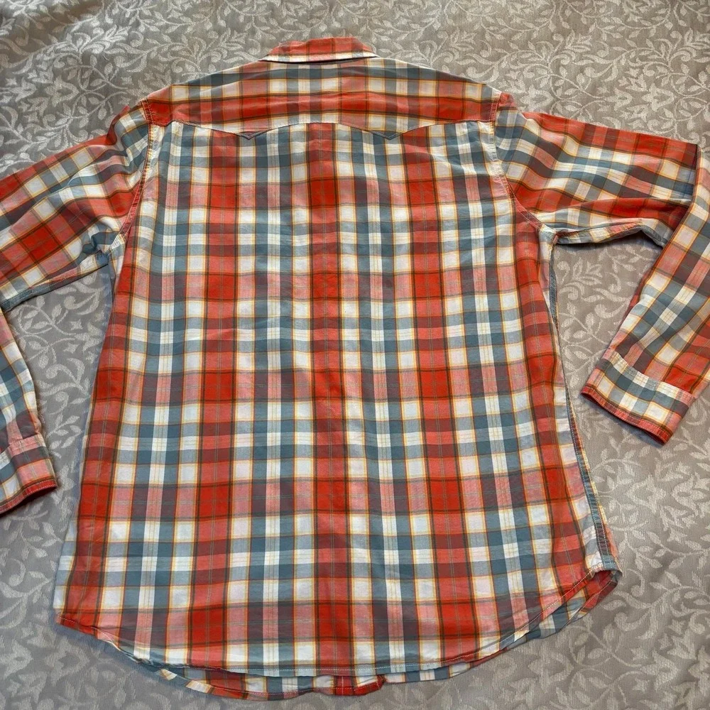 Levi's Pearl Snap Shirt Plaid Cotton Long Sleeve (C20)‎